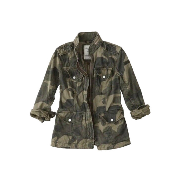 Abercrombie & Fitch Jackets & Blazers - Abercrombie & Fitch Women's Sz S Utility Camo Jacket Military Zip Front Pockets